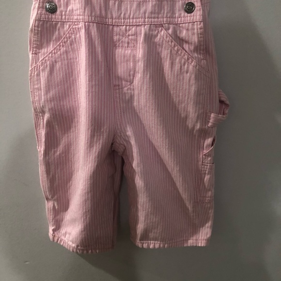 Pink and White Stripe Overalls Lakin McKey Girl - Picture 3 of 7